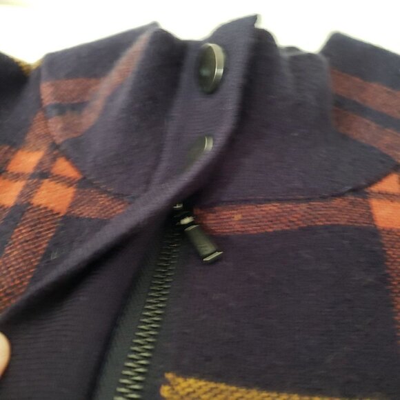 Joie Plaid Knit Shacket Full Zip Multicolor Sweater Jacket Womens Sz XL - Picture 4 of 10